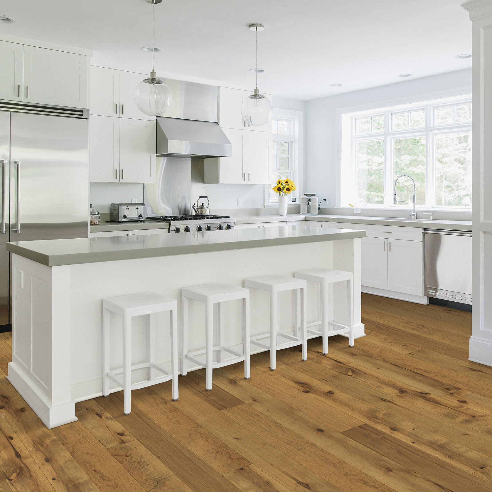 White hardwood in kitchen | Western States Flooring