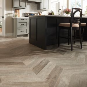 Brown tile and kitchen | Western States Flooring