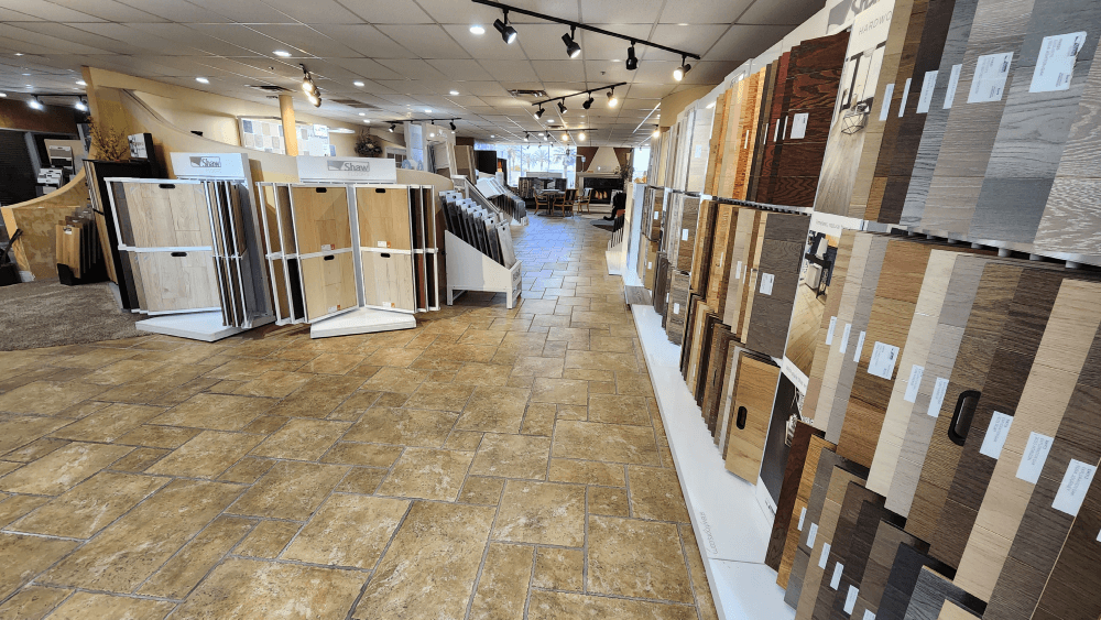 Variety of flooring products at showroom | Western States Flooring