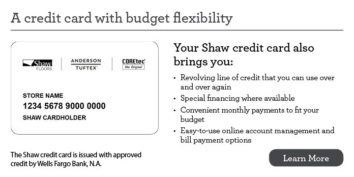 ShawCard_LearnMore Financing card | Western States Flooring